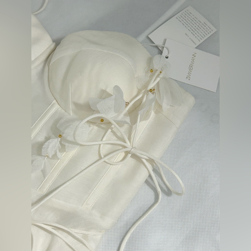 Zimmermann White Spaghetti-Strap A-Line Wedding Dress - Picture 7 of 16